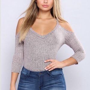 NWOT Fashion Nova Cold Shoulder Top